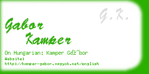 gabor kamper business card